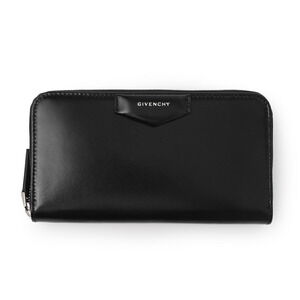Givenchy Black Zip Around Long Wallet Coin Purse